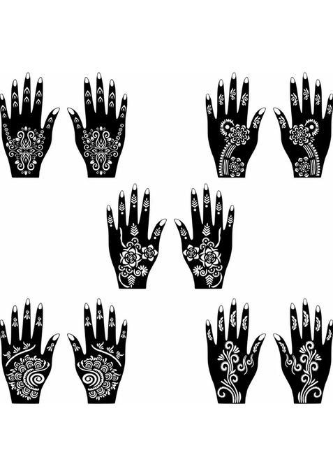 Mandala Mehndi Stencil Combo Sticker Design Set For Beautiful Hand