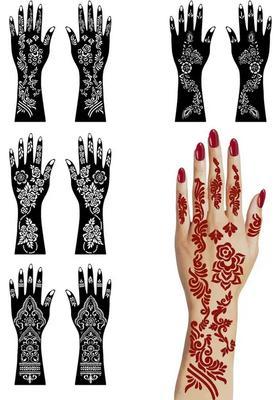 Complete Combo Mehndi Stencil Sticker Pack With Flowers Designs
