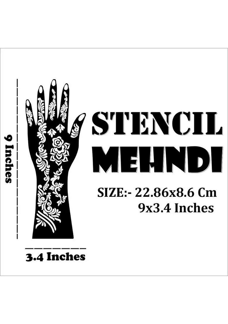Complete Combo Mehndi Stencil Sticker Pack With Flowers Designs - Indya