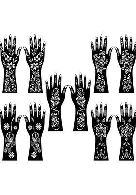 Beautiful & Elegant Combo Mehndi Stencil Sticker For Both Hand Designs