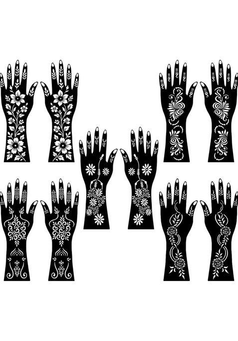 Multi-Pattern Combo Mehndi Stencil Sticker Set For Home Or Event Design