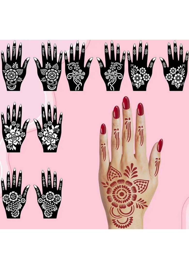 Unique Styles Mehndi Stencil Sticker Combo Set For Both Hand - Indya