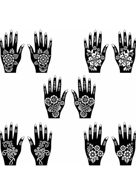 Unique Styles Mehndi Stencil Sticker Combo Set For Both Hand