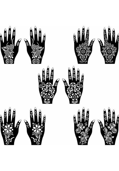 Combo Mehndi Stencil Sticker Set For Unique & Attractive Hand Designs