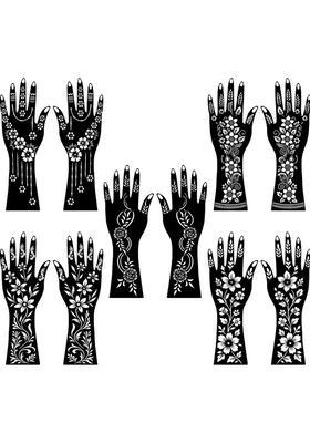 Complete Combo Mehndi Stencil Sticker Set For Full Hand