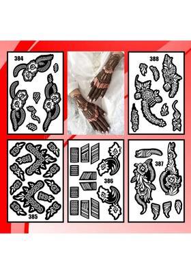 Front Palm Combo Mehndi Stencil Sticker Kit For Finger & Thumb Application