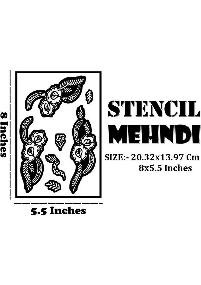 Front Palm Combo Mehndi Stencil Sticker Kit For Finger & Thumb Application - Indya