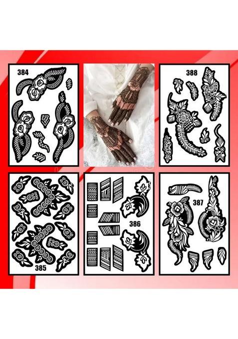 Front Palm Combo Mehndi Stencil Sticker Kit For Finger & Thumb Application