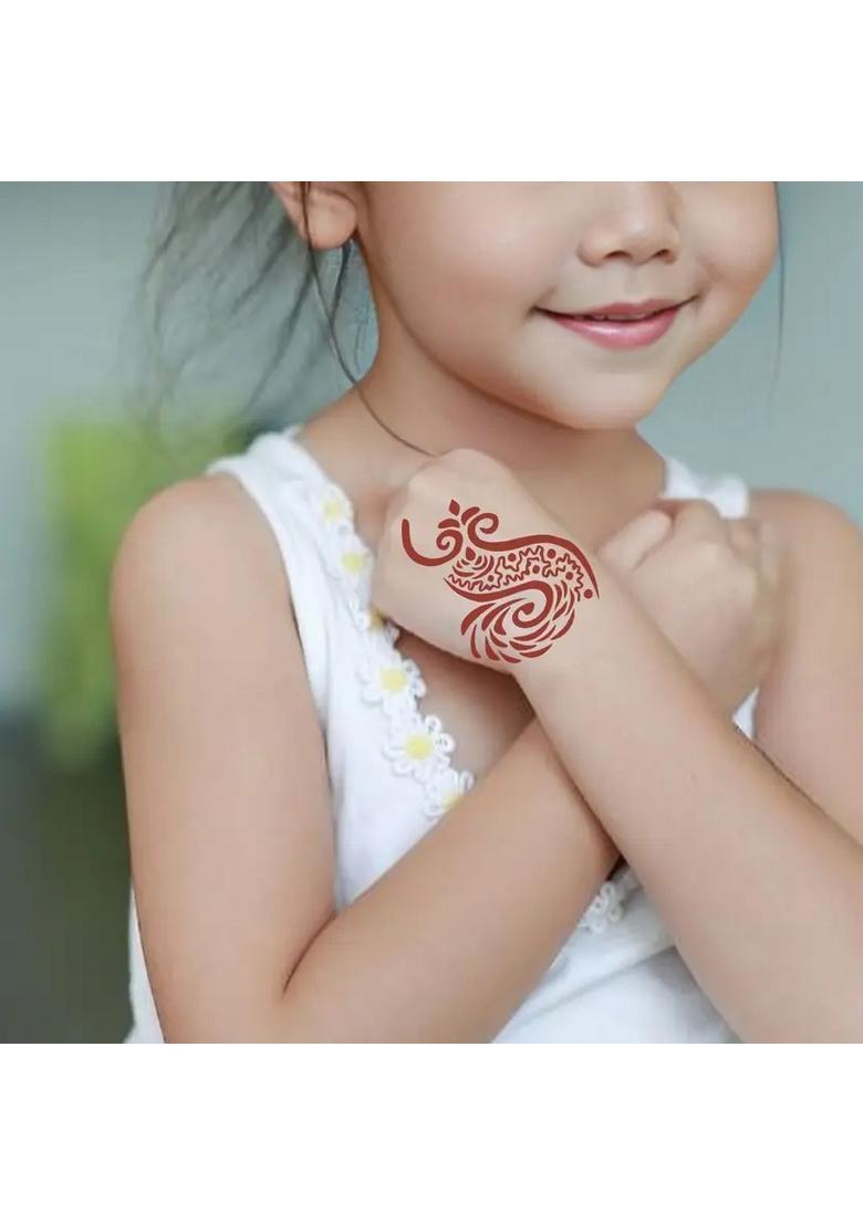 Intricate Design Mehndi Sticker For Children Learning Traditional Craft Skills - Indya