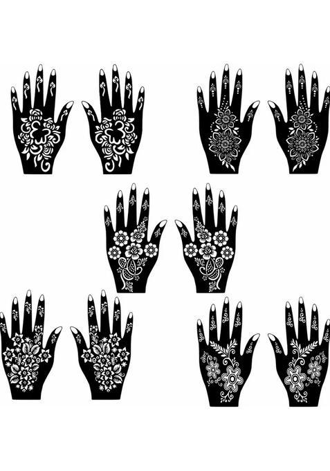 Beautiful & Creative Mehndi Art Combo Stencil Stickers For Festive