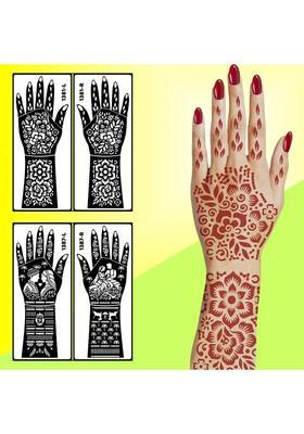 Beautiful Bridal Henna Stencil Sticker Combo 2 Pack For Easy Mehndi Apply