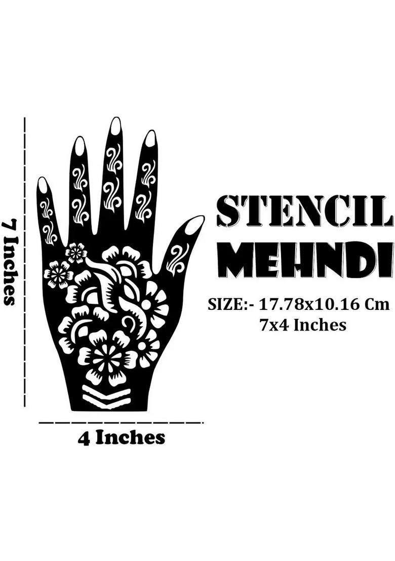Elegant Combo Mehndi Stencil Sticker With Beautiful Flowers Henna Desinges - Indya