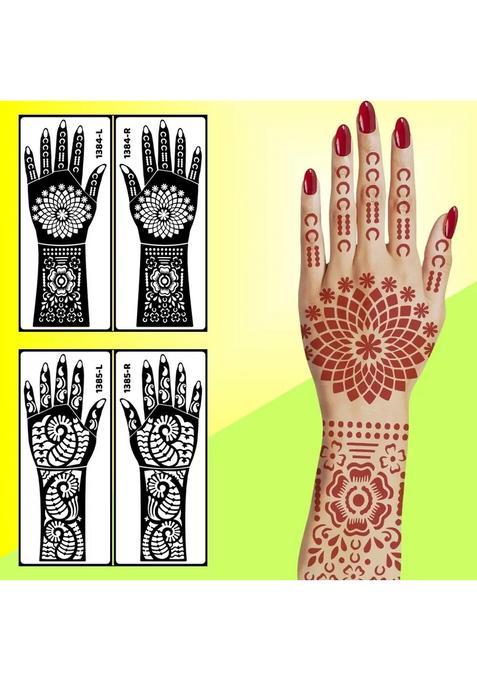 Full Arm & Palm Mehndi Stencil Combo Elegant Templates