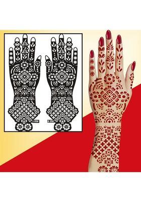 Elegant Henna & Full Hand Floral Mehndi Stencil Sticker For Women & Girls
