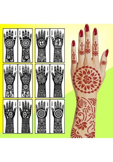 Full Hand Combo Mehndi Stencil Sticker With Multiple Art For Classic Look