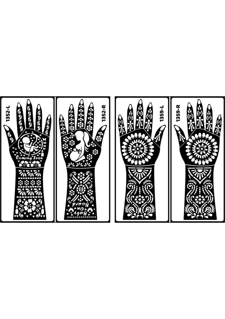 Motherhood Mehndi Sticker Stencil Baby Shower Party Temporary Henna Tattoo - Indya