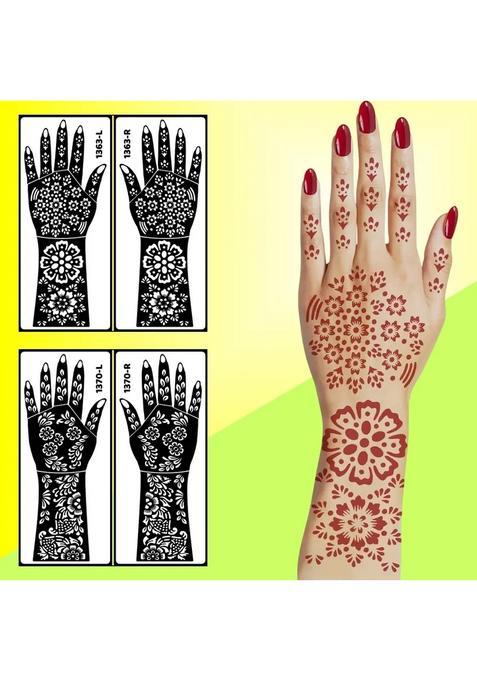 Mandala Flower Artistic Mehndi Stencil Sticker For Kids And Adults Quick Henna