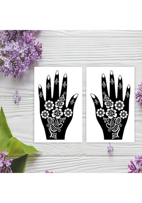Mehndi Practice Stencil Sticker Sheet For Beginners For Palm & Finger