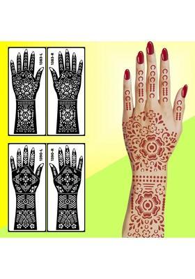 Hand Beautiful Mehndi Design Stencil Mehndi Sticker Combo Kit For Women Perfect