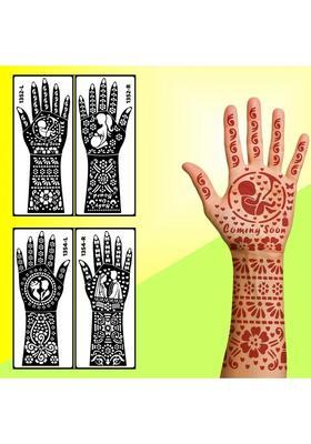 Mom-To-Be Baby Shower Stencil Mehndi Sticker Temporary Henna For Baby Bump