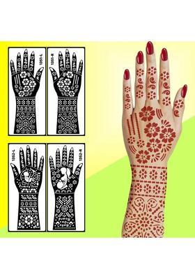 Bridal Mehndi Stencil Sticker 2 Pack Combo For Full Hand Henna Designs