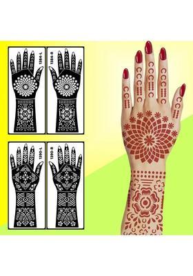 Bridal Wedding Multi-Design Stencil Mehndi Combo Full Hand, Palm & Finger