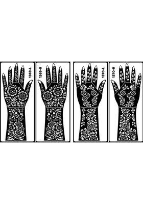 Floral Mehndi Stencil Sticker For Women Easy Peel & Apply Template