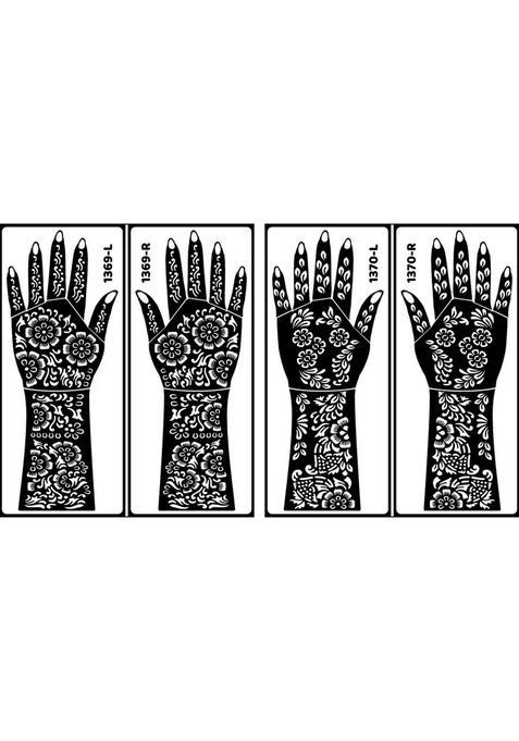 Floral Mehndi Stencil Sticker For Women Easy Peel & Apply Template