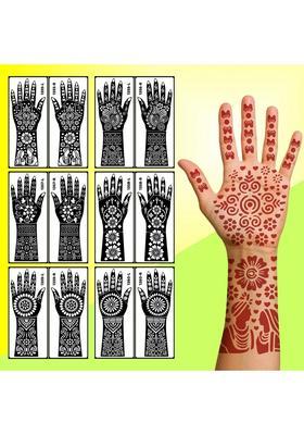 Full Hand Combo Mehndi Stencil Sticker With Multiple Art For All Celebrations