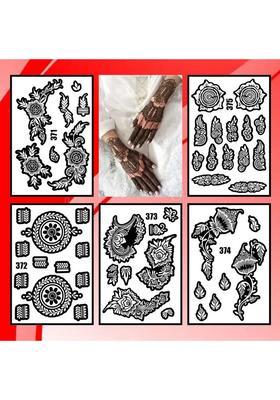 Modern Combo Mehndi Stencil Sticker Set For Full Hand Henna Design