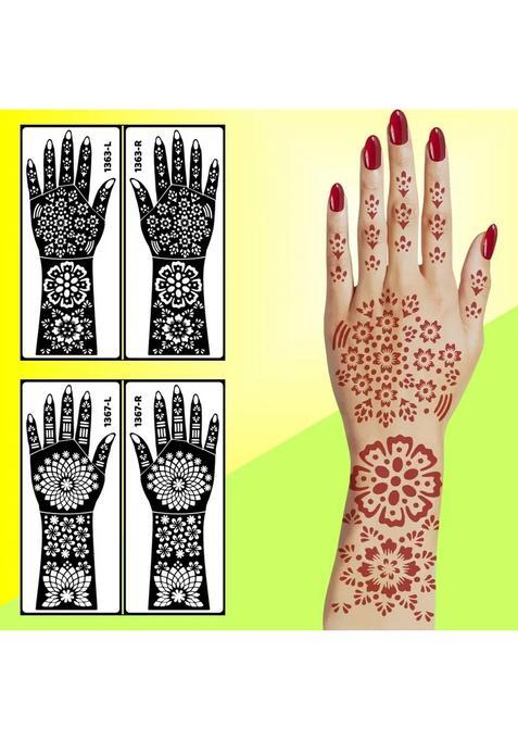 Simple And Attractive Backhand Mehndi Stencil Sticker For Women Template