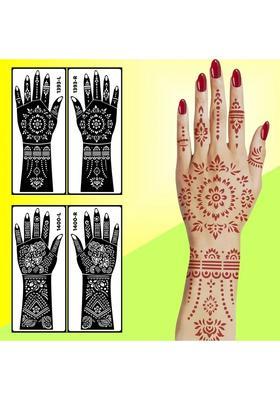 Mandala Flower Artistic Mehndi Stencil Sticker For Kids And Adults Quick Henna