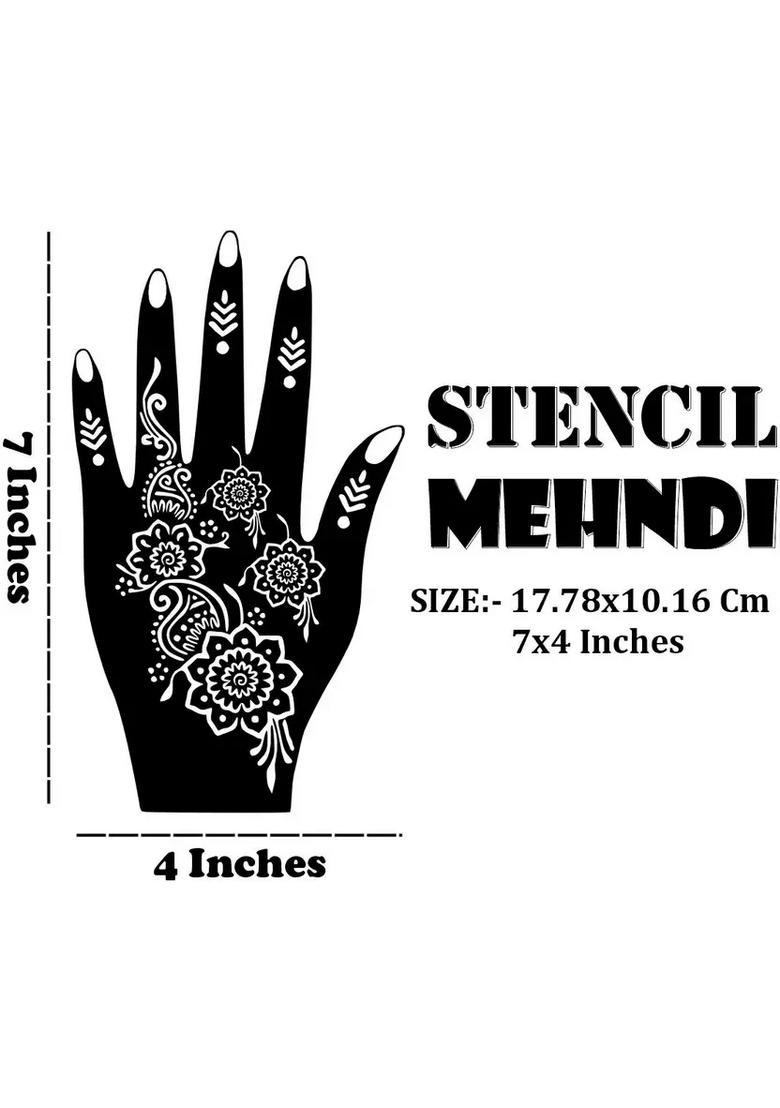 Elegant Henna Pattern Combo Stencil Stickers For Beautiful Hand Design - Indya