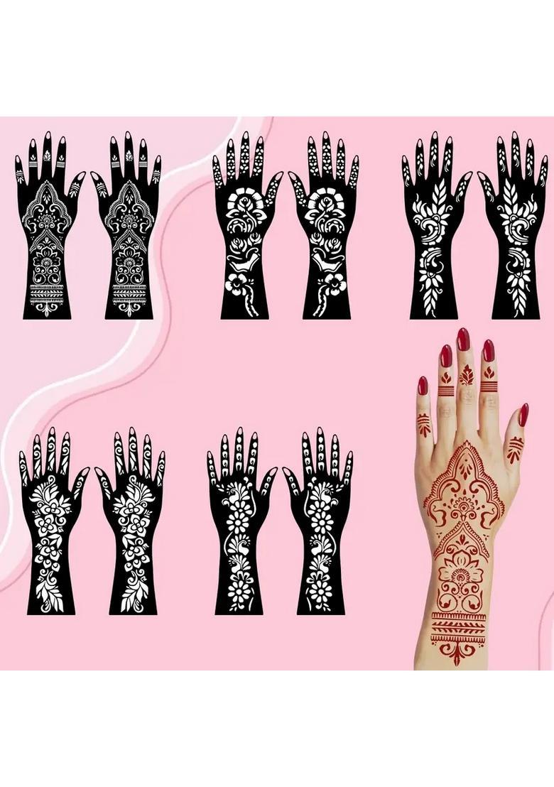 Beautiful & Easy Apply Combo Mehndi Stencil Sticker For All Occasions - Indya