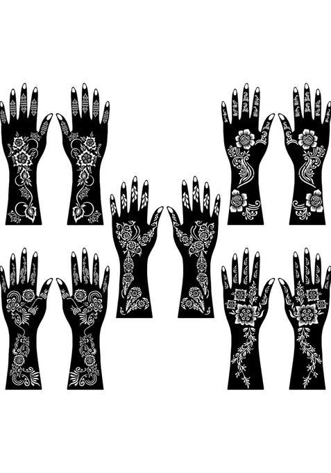 Fusion Pattern Mehndi Stencil Combo Stickers For Wedding Functions
