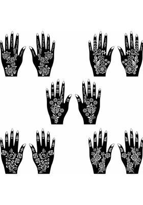 Traditional Mehndi Stencil Stickers Combo Design For All Types Of Looks