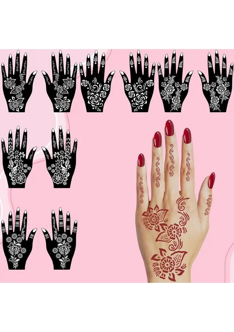 Traditional Mehndi Stencil Stickers Combo Design For All Types Of Looks - Indya