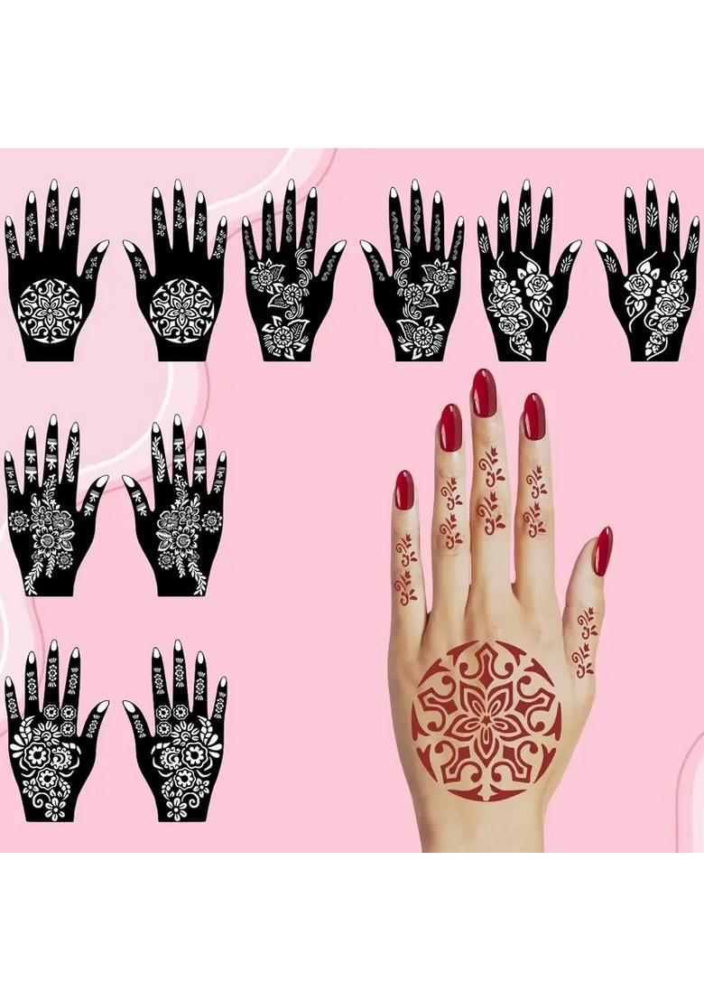 Beautiful Mehndi Art Stencil Sticker Combo For All Celebration & Party - Indya