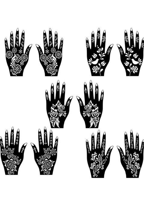 Beautiful Mehndi Art Stencil Sticker Combo For All Celebration & Party
