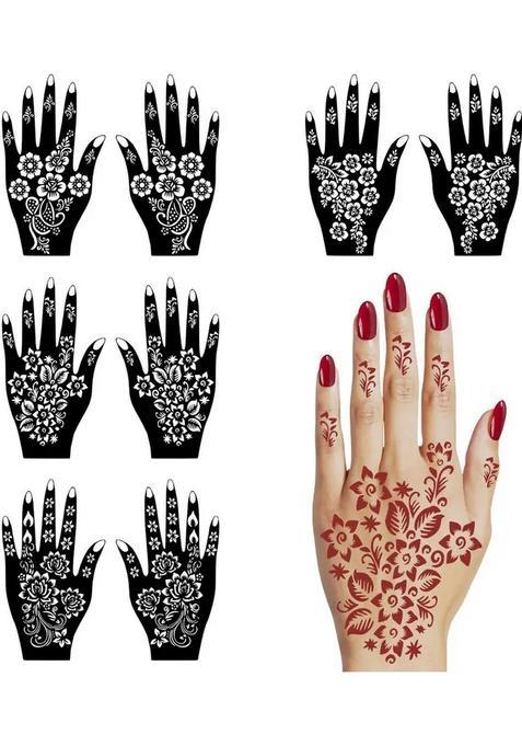Reusable Combo Mehndi Stencil Sticker Designs For Festive Hand And Fantions
