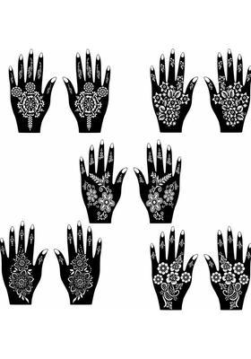 Mandala Design Combo Mehndi Stencil Stickers For All Type Hands