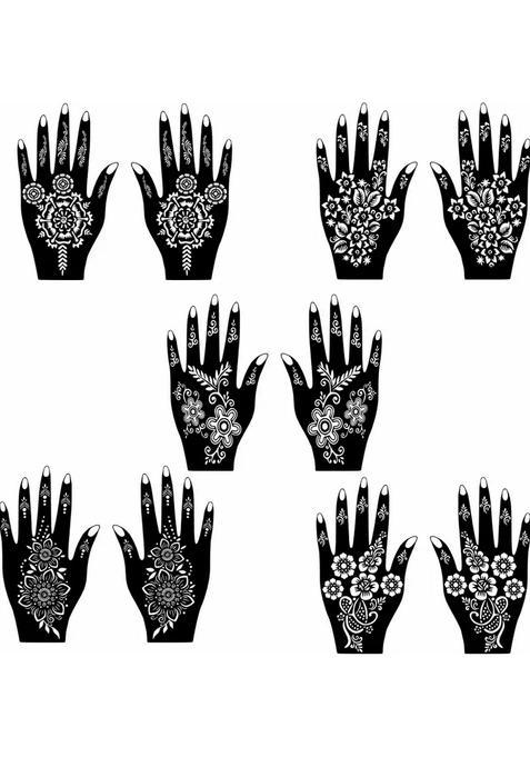 Mandala Design Combo Mehndi Stencil Stickers For All Type Hands
