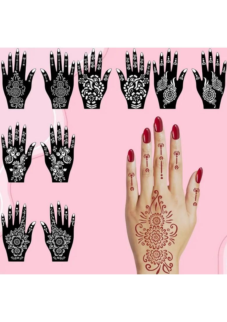 Easy To Use Combo Mehndi Stencil Sticker For Daily & All Event - Indya