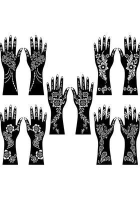 Modern Mehndi Stencil Combo Stickers With Floral & Cultural Patterns