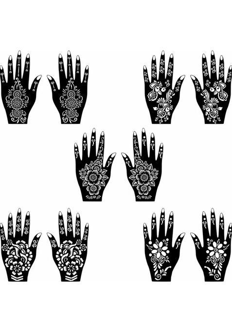 Elegant Design Mehndi Stencil Sticker Combo For Women And Girls