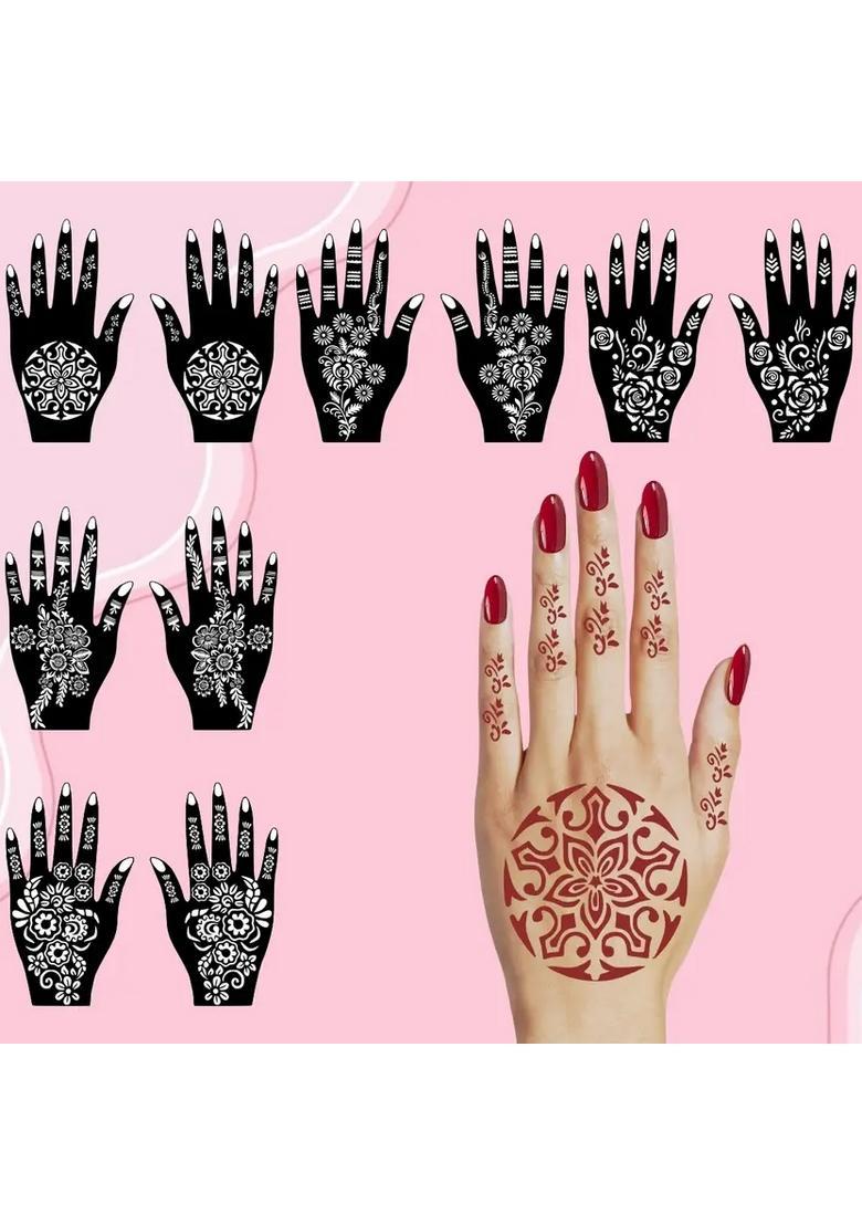 Classic Henna Design Combo Stencil Sticker For Beautiful & Simple Hand - Indya