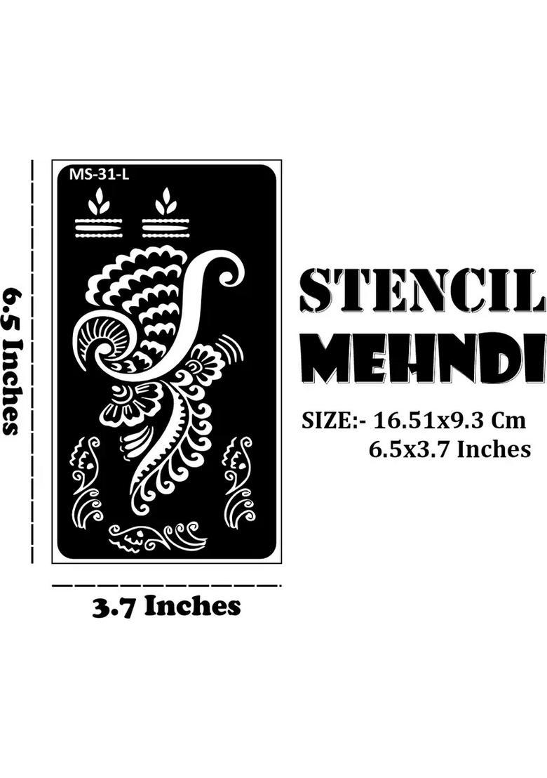 Mix Floral Combo Mehndi Stencil Sticker With Trendy Designs For Women - Indya