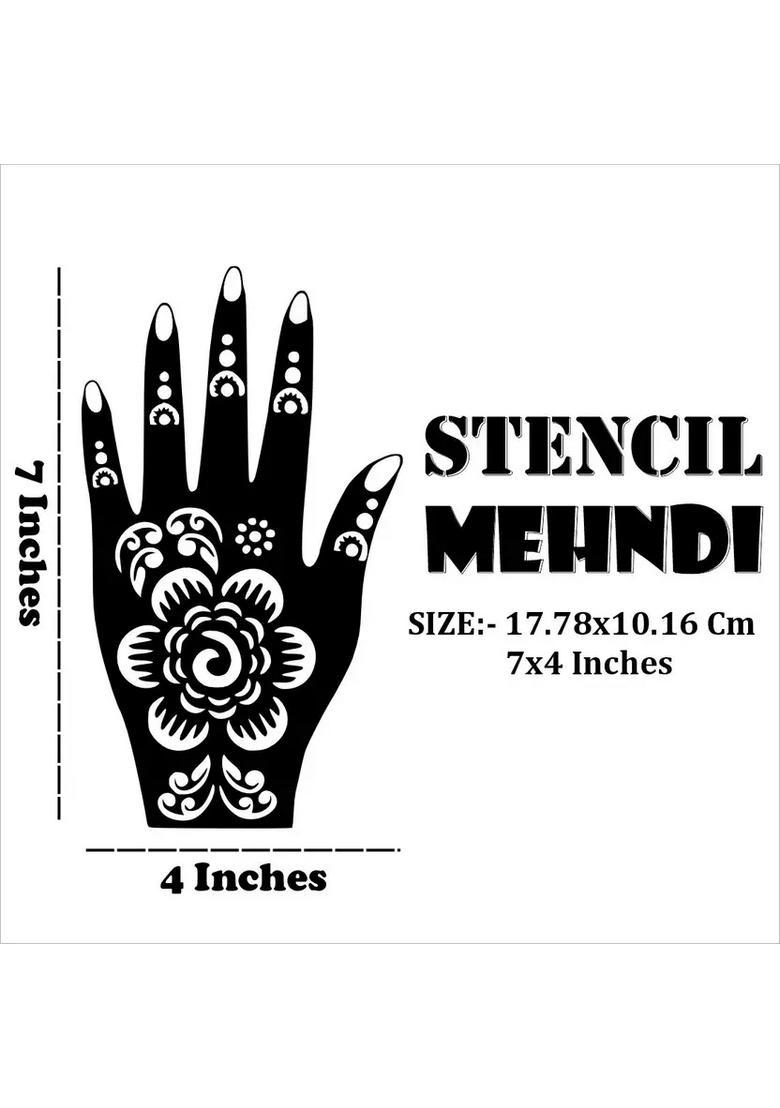 Combo Mehndi Design Stencil Stickers With Bridal, Karwa Chauth, & Occasions - Indya