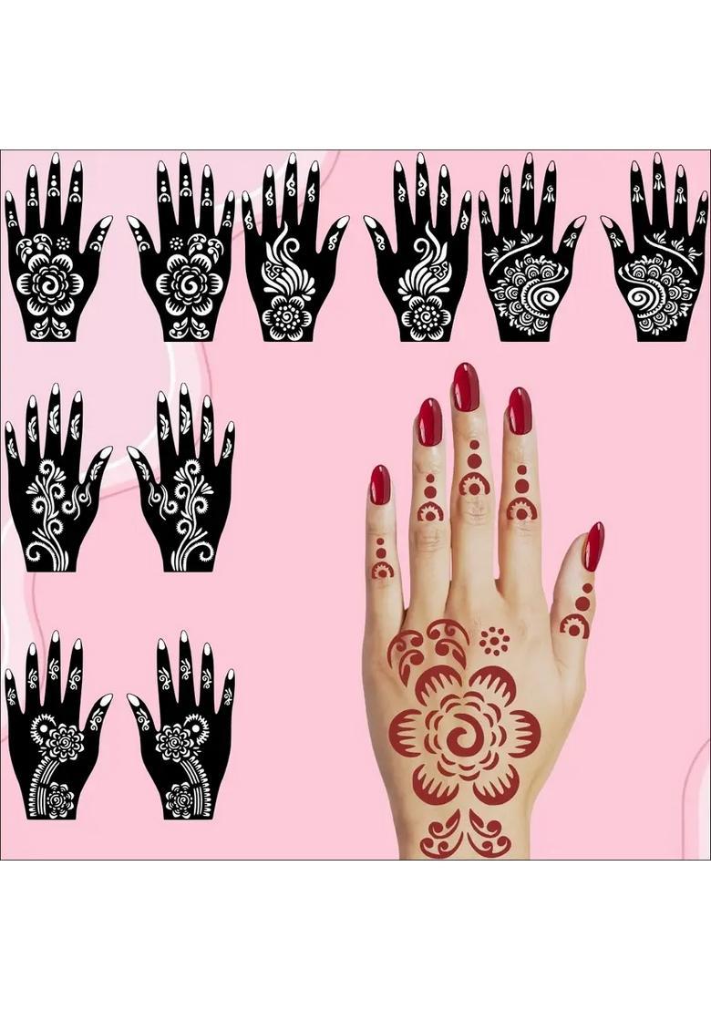 Combo Mehndi Design Stencil Stickers With Bridal, Karwa Chauth, & Occasions - Indya