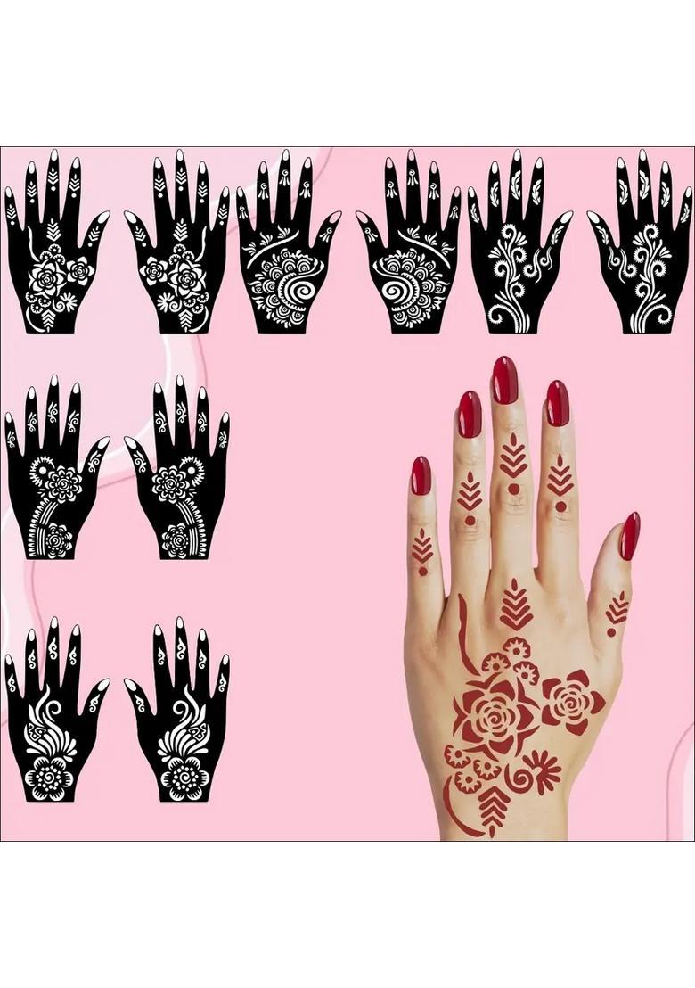 All-In-One Mehndi Stencil Combo Sticker Set For Traditional & Casual Looks - Indya